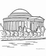 Jefferson Memorial Coloring Pages Places Historic Clipart Patriotic Printable Historical Kids Colouring Lincoln Washington Monument Help Printing Grade Kindergarten Print sketch template
