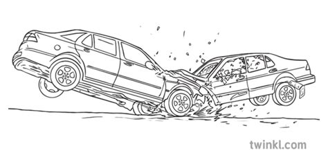 car  truck accident coloring pages