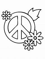 Coloring Pages Peace Flower Printable Flowers Color Kids Sign Simple Cute Book Bestcoloringpagesforkids Amazing Print Popular Patterns Coloringhome Library Clipart sketch template