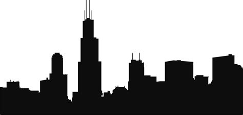 chicago skyline outline clipart