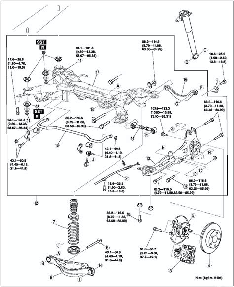 mazda  service manual rear crossmember removalinstallation rear