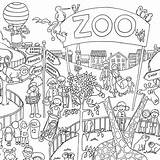 Zoo Coloring Colouring Kids Poster Posters Pages Giant Really Animals Visit Animal Print Style Family Notonthehighstreet sketch template