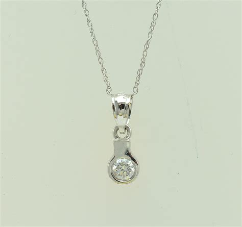white gold unique style bezel set brilliant diamond pendant