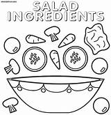 Salad Coloring Pages Print Ingredients Food sketch template