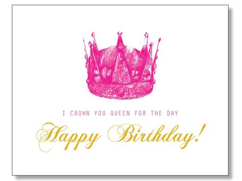hilarious queen happy birthday card hand drawn  designparlour