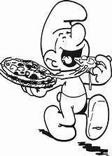 Coloring Pizza Pages Eat Kids Smurf Eating Food Sheet Color Sheets Printable Steve Brings Children Colouring Cartoon Visit Getcolorings sketch template