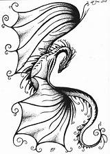 Dragon Tribal Tattoos Tattoo Drawing Dragons Uprinting Small Designs Wings Women Open Sticker Inspiration Feminine Drawings Dotwork Charming Huge Google sketch template
