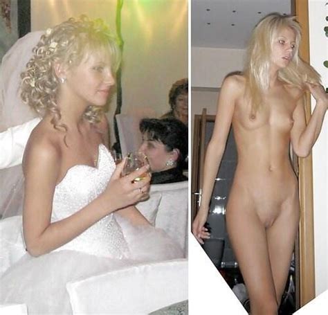 dressed as a bride or naked selfie of this blonde babe is great