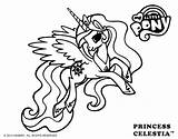 Celestia Coloring Princess Pony Little Pages sketch template