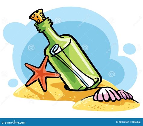 bottle   message   sand stock vector image