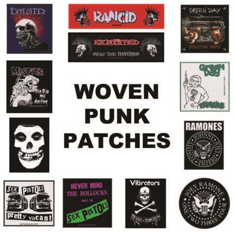 punk woven patch exploited greenday misfits ramones rancid sex pistols
