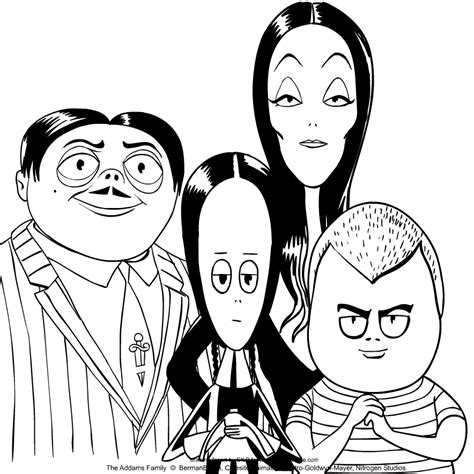 wednesday addams addams family coloring pages