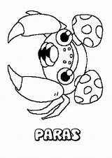 Pokemon Coloring Paras Pages Bug sketch template