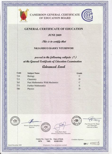 gce  level certificate
