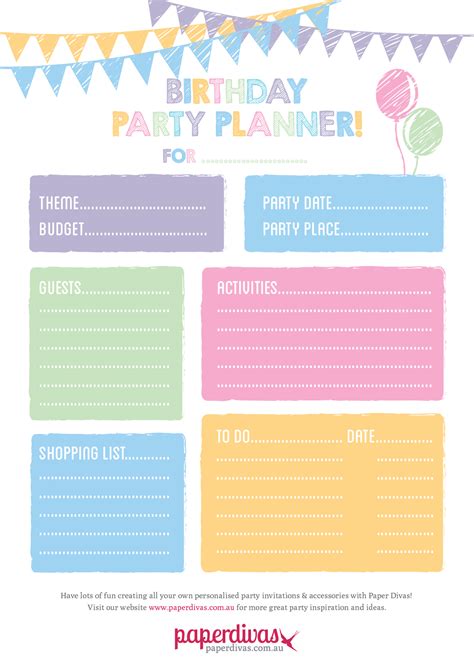 paperdivas blog free party planner printable