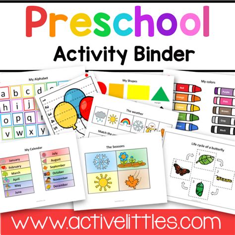 preschool activity binder active littles