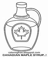 Maple Syrup Coloring Pages Canada Printable Kids Canadian Drawing Bottle Color Tree Food Clipart Template Getcolorings Glass Map sketch template