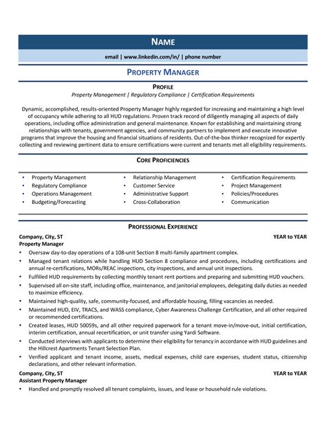 property manager resume  guide  zipjob