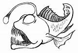 Fish Coloring Drawing Pages Angler Sea Deep Dragon Colouring Nemo Anglerfish Pencil Drawings Cool Print Color Sketch Aquarium Clipart Printable sketch template