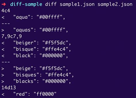 diff command   terminal  compare files