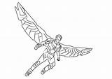Falcon Superhero Faucon Civil Printmania sketch template
