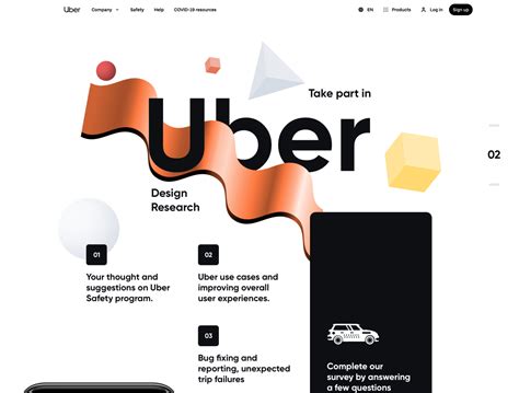 uber survey page website ui design  ali sayed  unopie design  dribbble