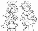 Vocaloid Coloring Pages Len Rin Para Lineart Color Deviantart Group Popular Getdrawings Getcolorings Coloringhome sketch template
