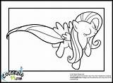 Coloring Pages Fluttershy Pony Little Flying Whole Body sketch template