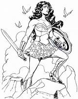 Wonder Woman Coloring Pages Superheroes Superhero Printable Drawing Kb sketch template
