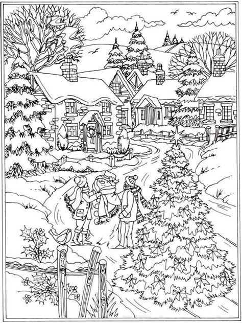 winter coloring pages  adults printable   winter