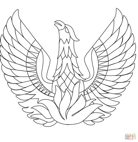 phoenix bird coloring page  printable coloring pages