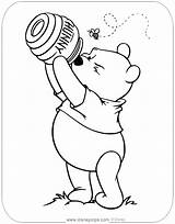 Pooh Winnie Coloring Honey Pages Disneyclips Honeypot Looking His sketch template