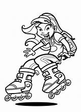 Colorir Desenhos Patinagem Patins Patines Patinando Linha Rodas sketch template