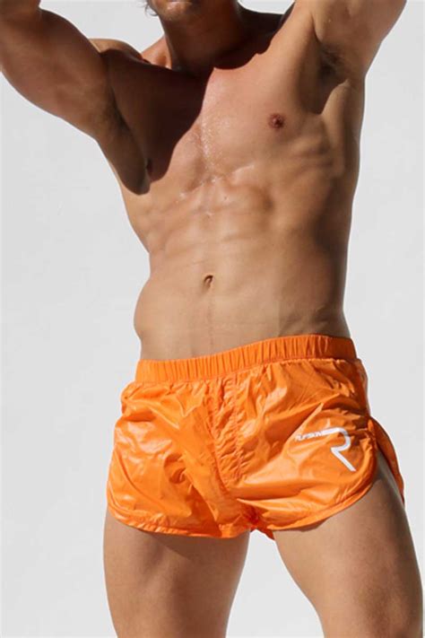 rufskin orange pluton nylon split side running shorts cheapundies