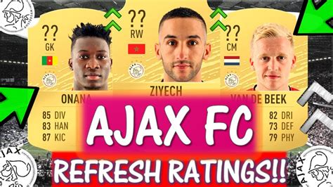 fifa  ajax refresh ratings predictions ft ziyech onana van de beek  fifa  youtube