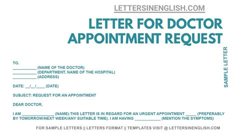 letter  doctor appointment request sample letter  doctor