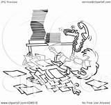 Paperwork Buried Cartoon Under Businesswoman Toonaday Outline Illustration Royalty Rf Clip Notes 2021 Clipart sketch template