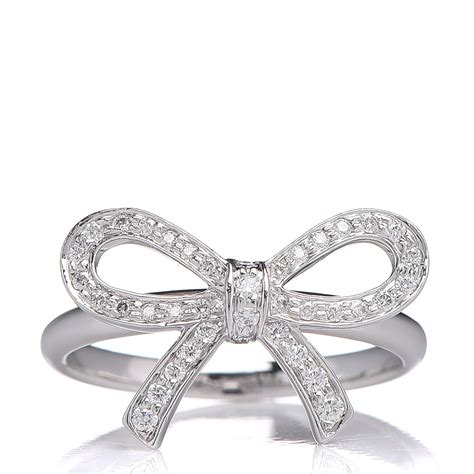 tiffany platinum diamond bow ring