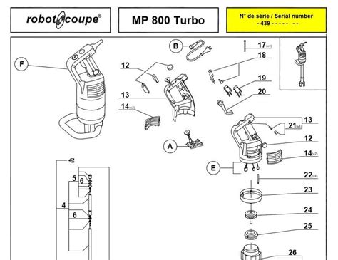 robot coupe mp turbo exploded view foodservice equipment spares