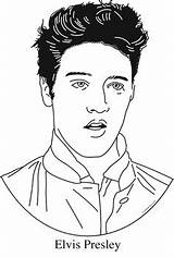 Elvis 50s Presley sketch template