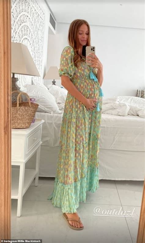 Pregnant Millie Mackintosh Cradles Her Bump In Sweet Snap Daily Mail