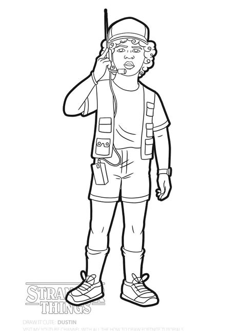 Dustin Stranger Things 2 Coloring Page Free Printable