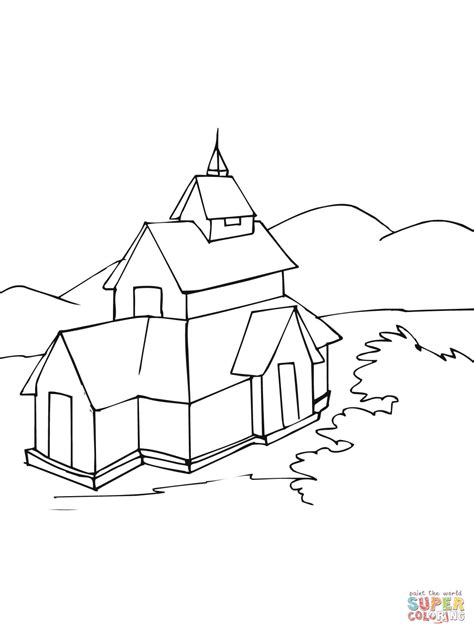 stave church coloring page  printable coloring pages