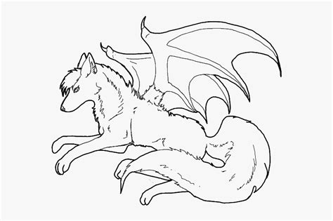 anime wolf coloring pages  print wolves  wings  art hd png