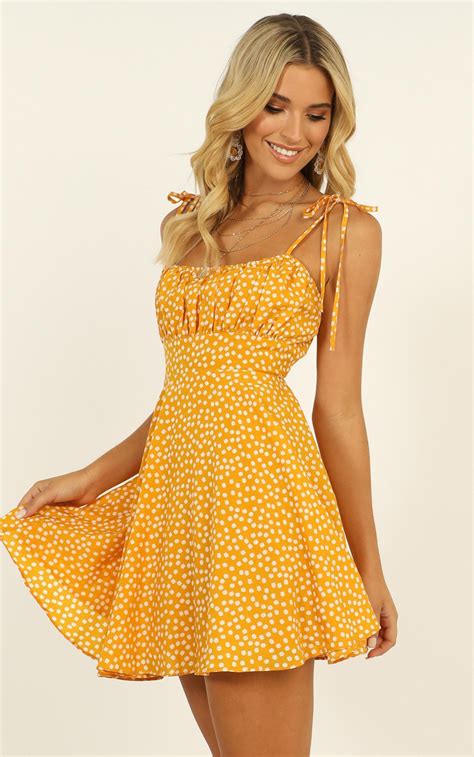 Summer Jam Mini Dress Strappy Slip Dress In Yellow Floral Short