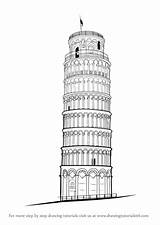 Pisa Leaning Menara Drawingtutorials101 Sketsa sketch template