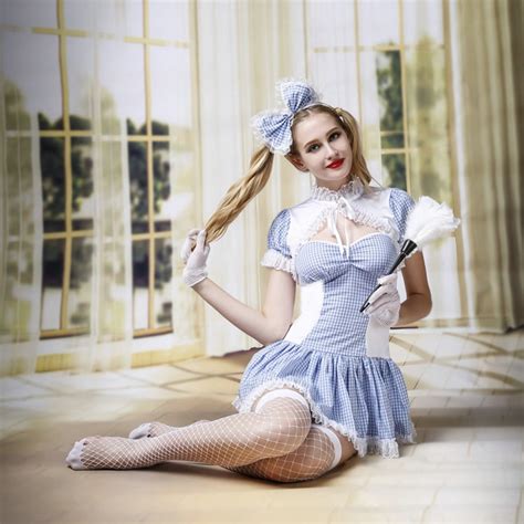 new arrival women sexy french maid costume exotic halloween maid
