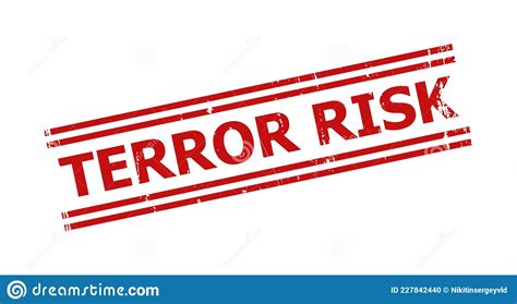 Terror Risk Red Distress Badge With Double Lines Stock Vector