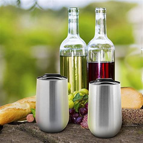 Stainless Steel Double Wall Stemless Wine Glass With Lid