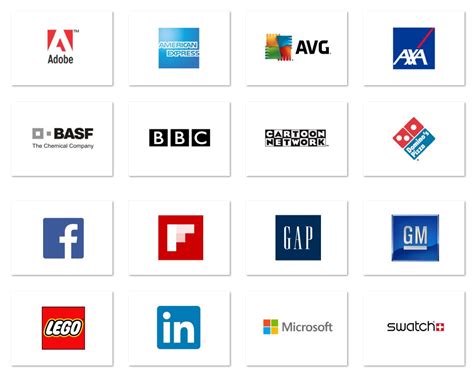 famous brands  square logos